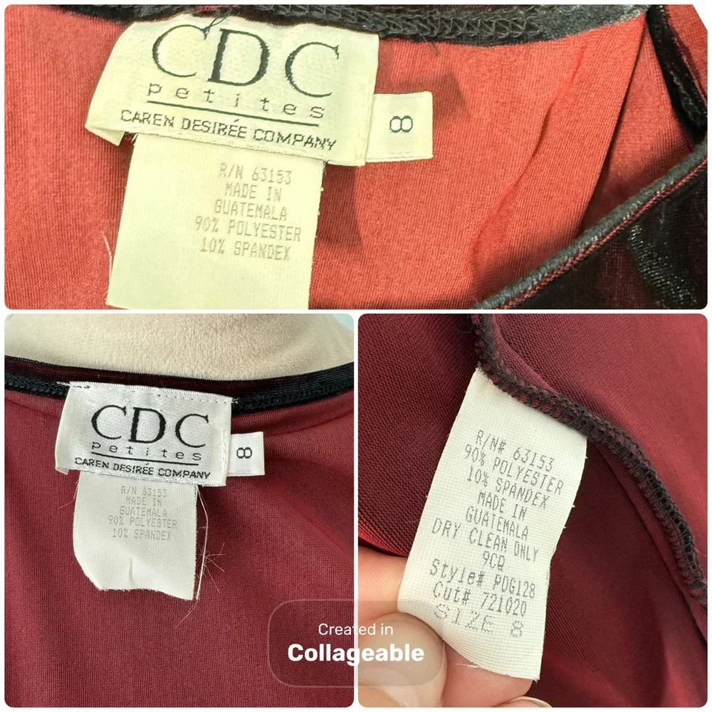 Vintage CDC Caren Desiree  Company Elegant Black Velvet Dress and Cardigan Set M - Picture 13 of 15